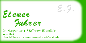 elemer fuhrer business card